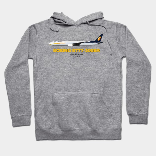 Boeing B777-300ER - Jet Airways Hoodie by TheArtofFlying